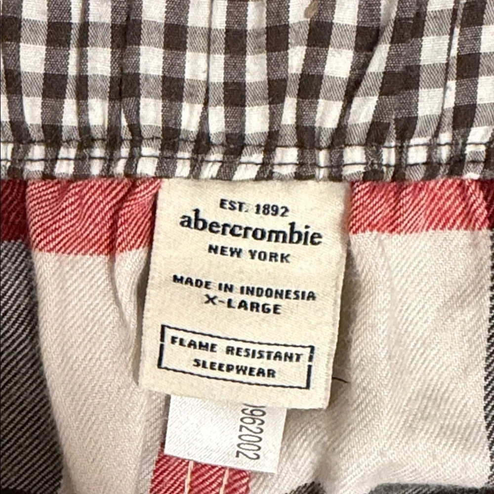 Abercrombie & Fitch Women’s XL Flannel Pajama Pants Red Plaid Drawstring Vintage